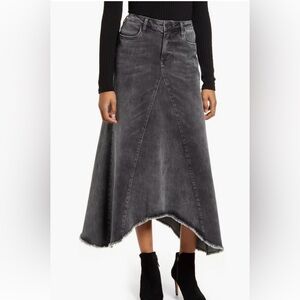 Wash lab denim long denim skirt